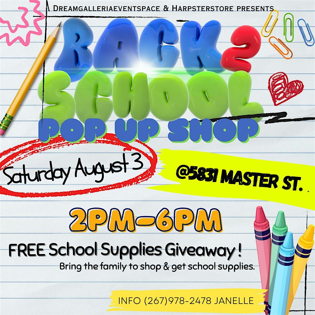 Pop Up Shop & Bookbag Giveaway