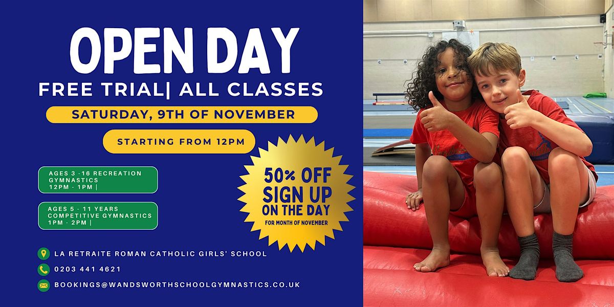 Wandsworth Gymnastics | Open Day | FREE TRIALS