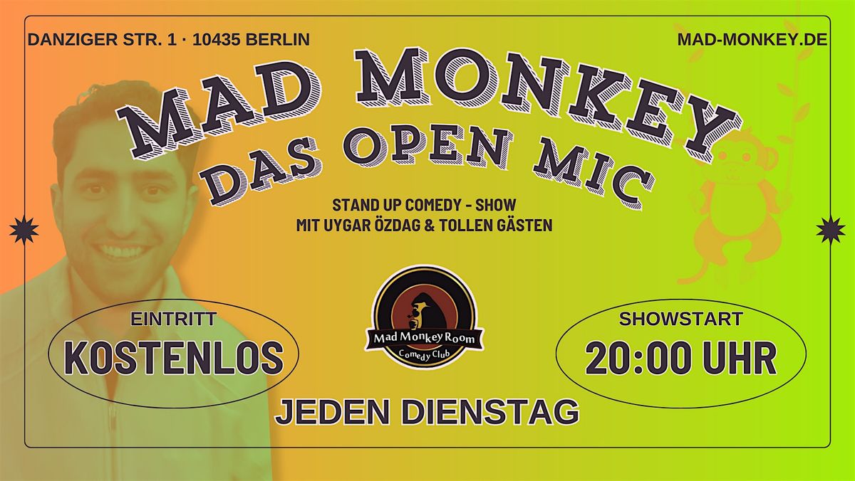 MAD MONKEY - DAS OPEN MIC | DIENSTAG 20:00 UHR im Mad Monkey Room