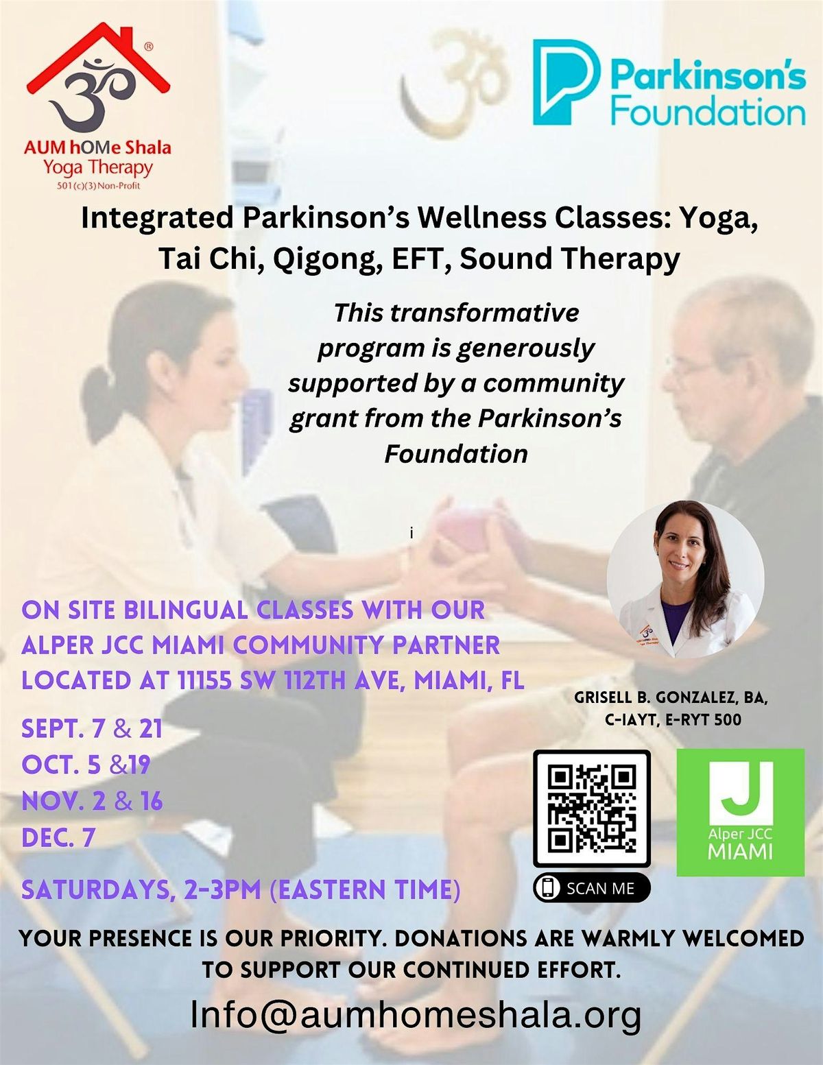 Free Parkinson's Wellness Classes: Yoga\/Tai Chi\/Qigong\/EFT\/Sound Therapy