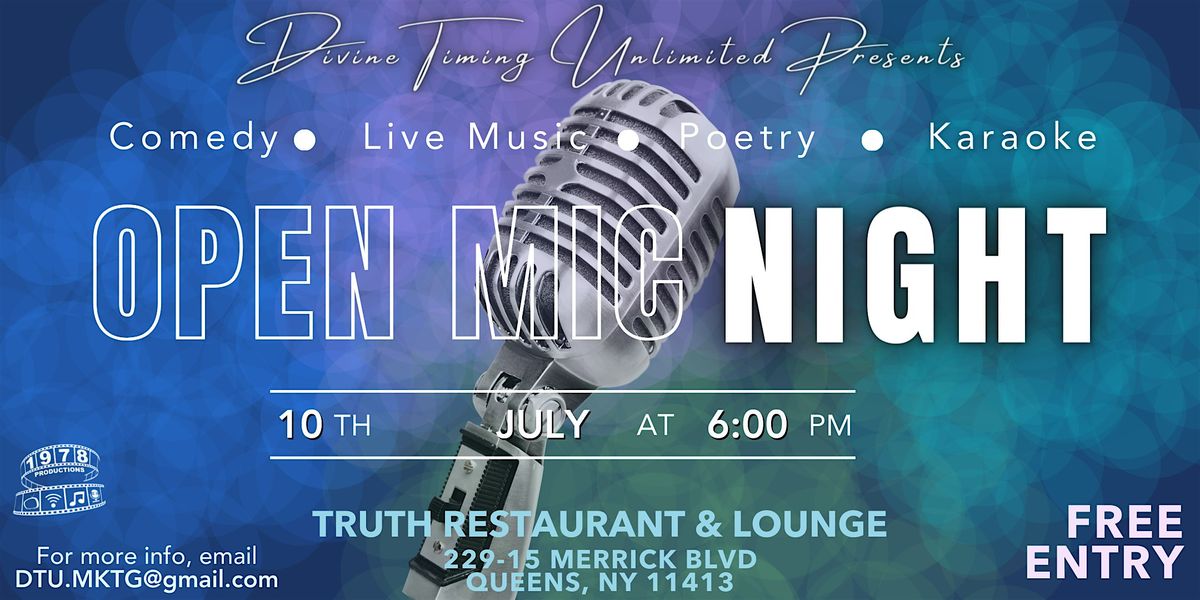 DTU Open Mic Night (21+) FIRST WEDNESDAYS AT TRUTH RESTAURANT & LOUNGE