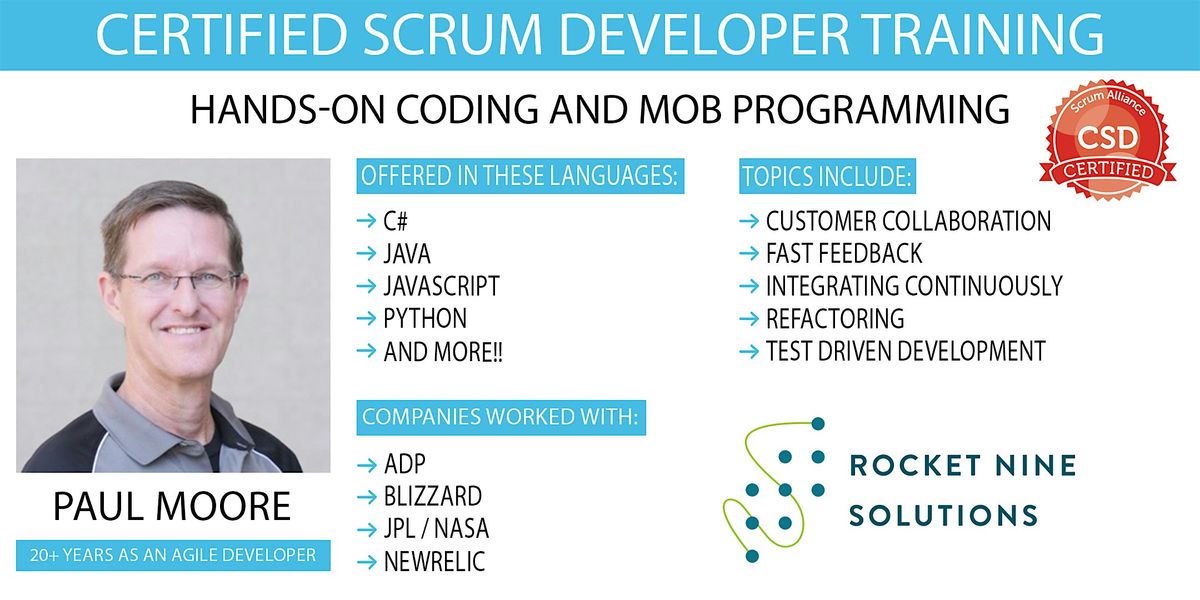 Paul Moore | Certified Scrum Developer|CSD | Online | Oct 23rd - 24th