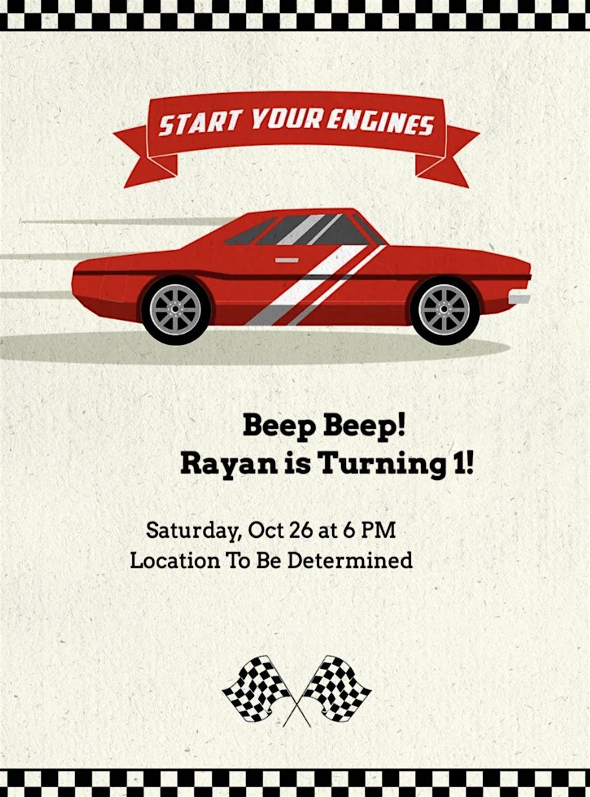 Beep Beep! Rayan's is Turning 1!