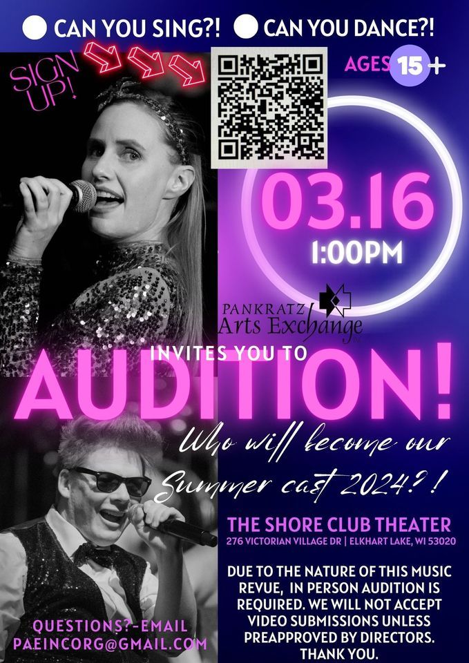 PAE SUMMER CAST AUDITION 2024!, The Shore Club Wisconsin, Ascend Hotel ...