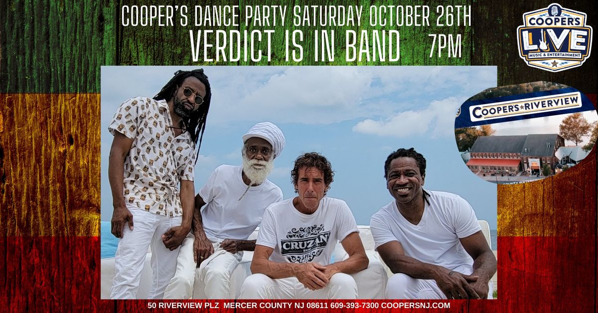 The Verdict Reggae Soca Band  performs at Cooper's Riverview 7pm w DJ Cesar Cab!