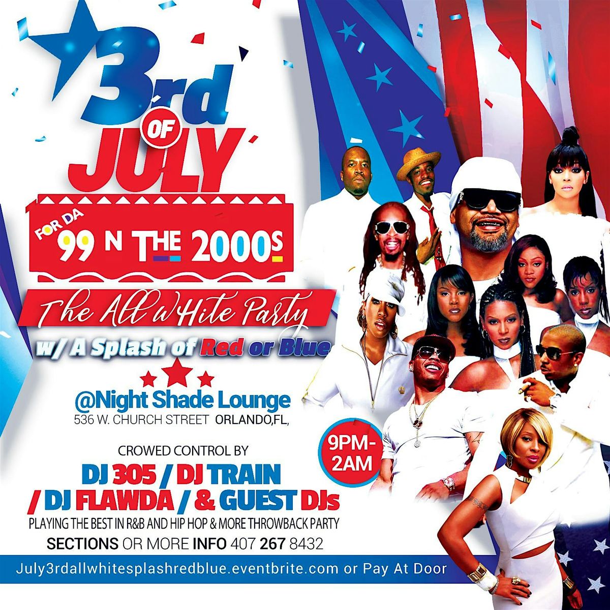 For Da 99 n The 2000s Presents: The All White Party w\/ A Splash of Red or Blue
