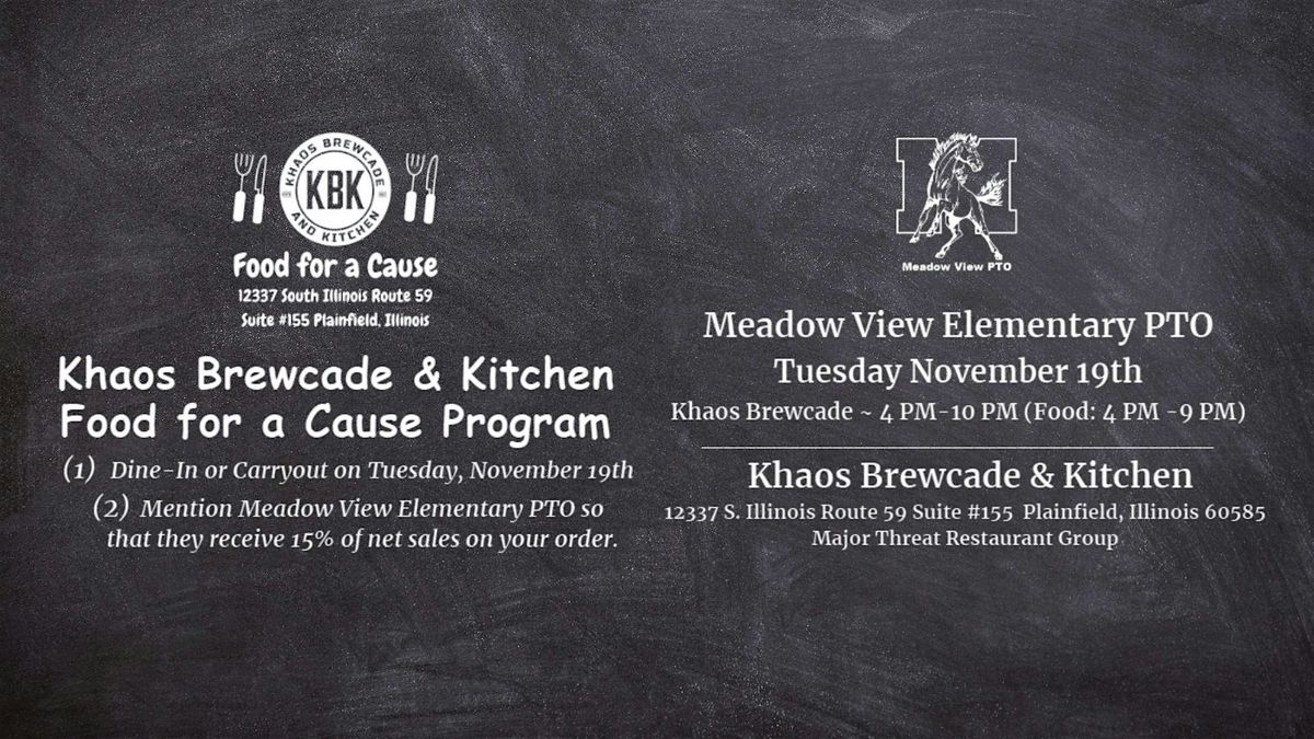 Khaos Brewcade Food for a Cause - Meadow View PTO - 11\/19\/24