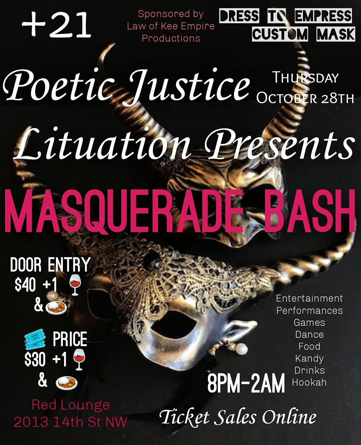 Poetic Justice Lituation Presents Masquerade Bash