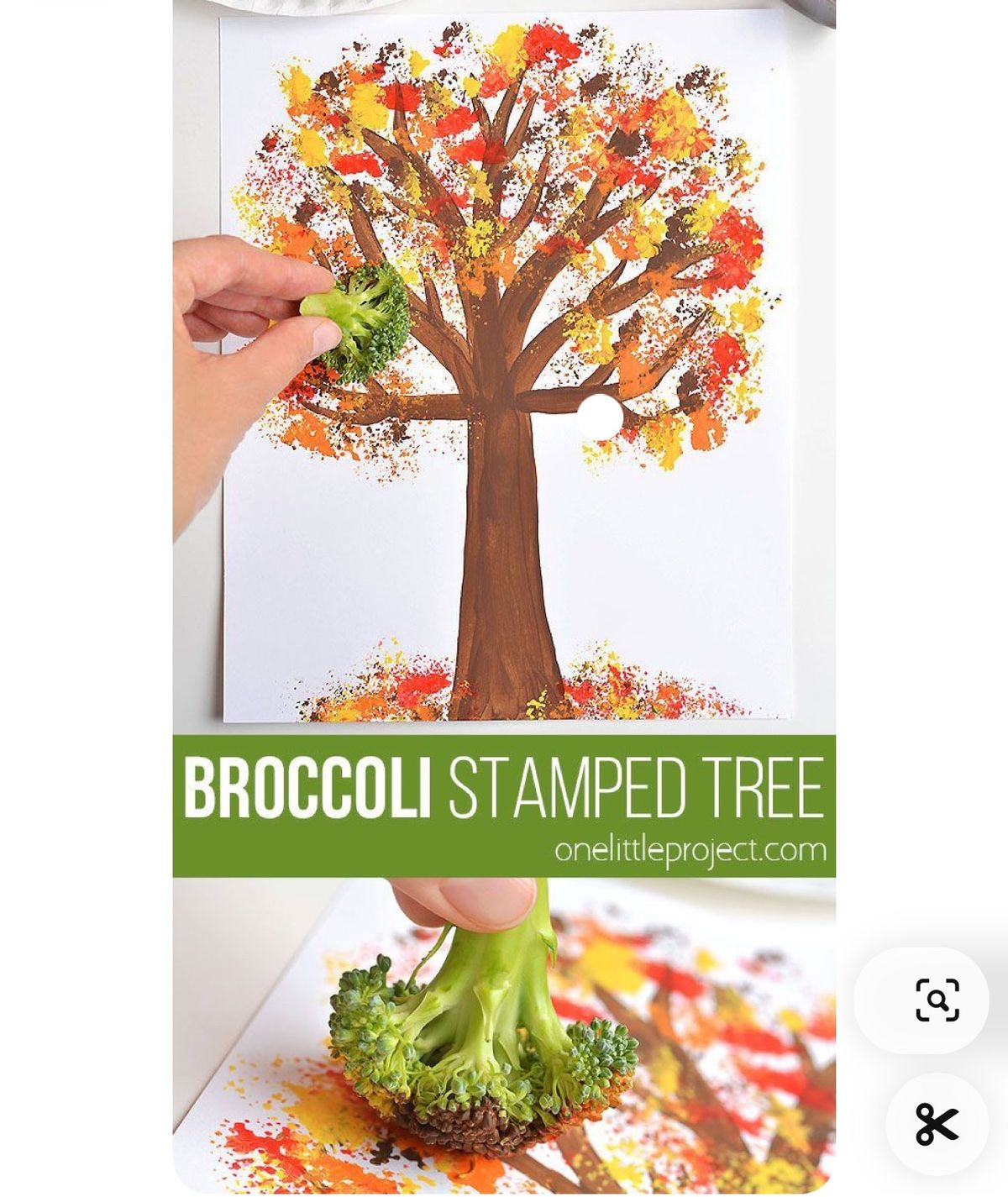 Broccoli Stamped Tree Craft