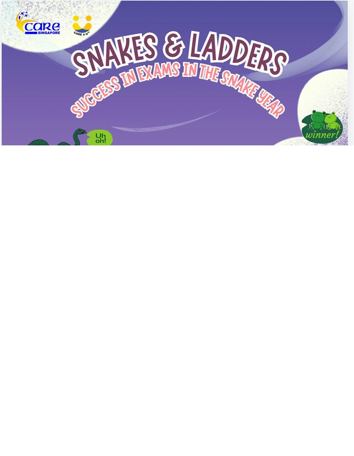 Parent Child Workshop: Snakes & Ladders