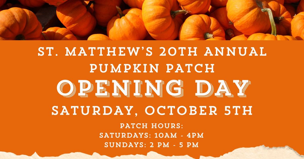 Opening Day of the Pumpkin Patch