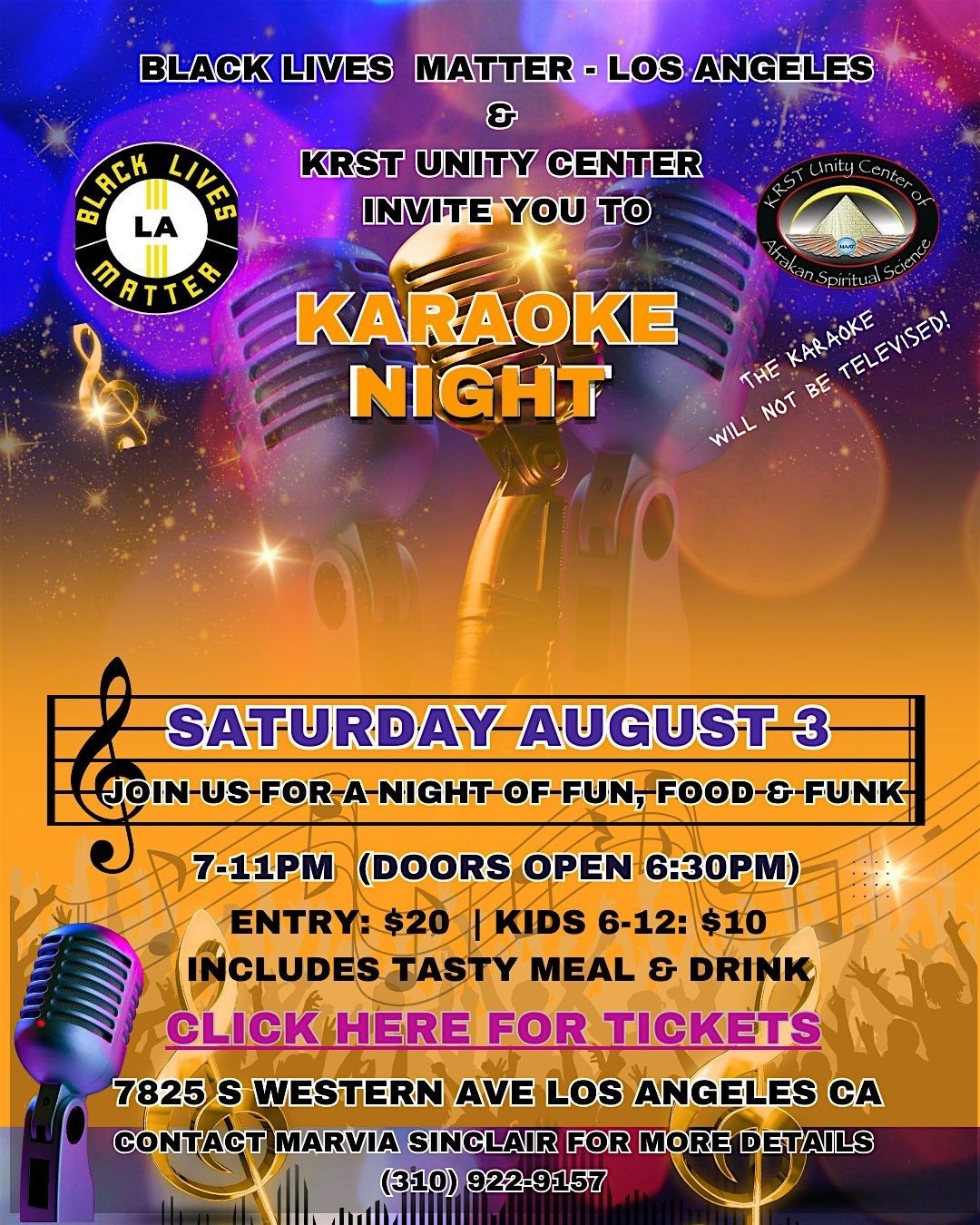 BLM-LA and KRST Unity Center Karaoke Night