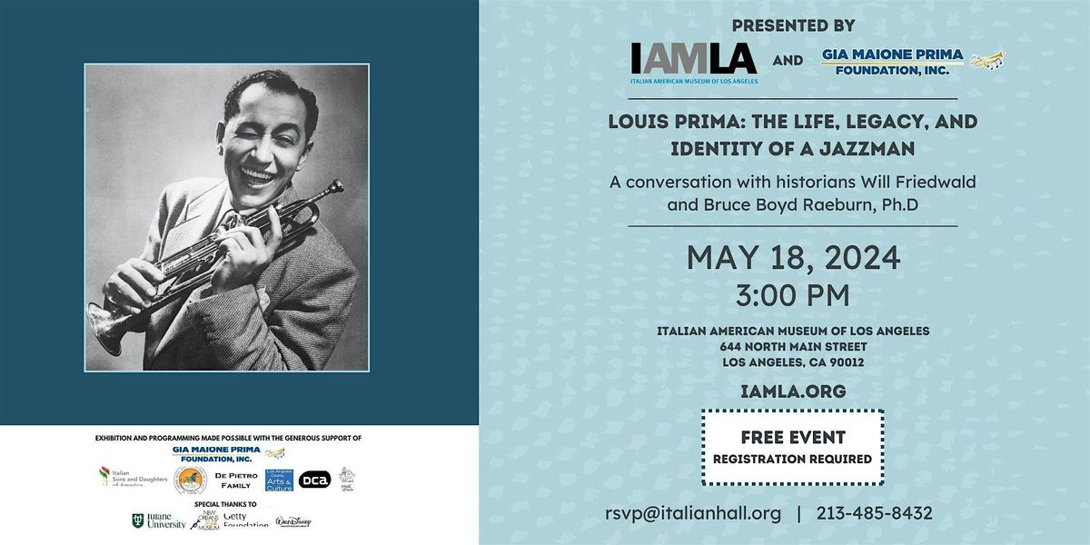 Louis Prima: the Life, Legacy, and Identity of a Jazzman