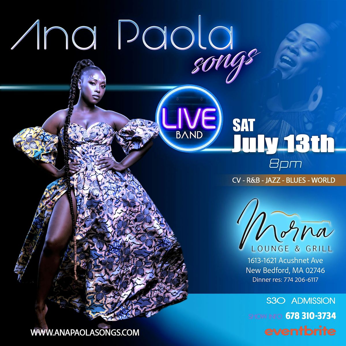 Ana Paola Songs Live @ Morna Lounge (New Bedford, Ma.)