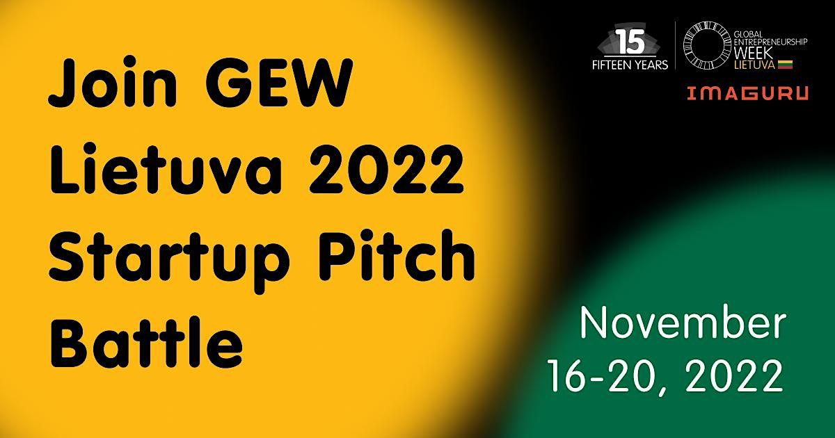 Global Entrepreneurship Week Lithuania 2022, Imaguru Startup Hub ...