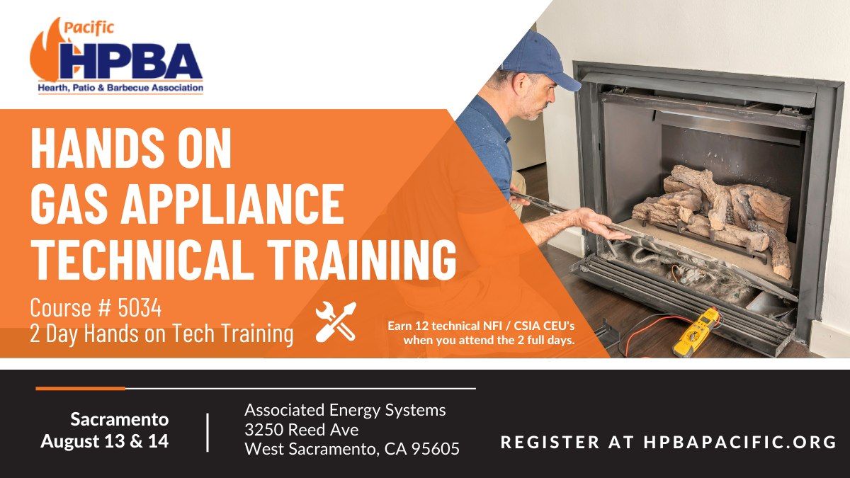 Hands on Gas Appliance Technical Training - Sacramento