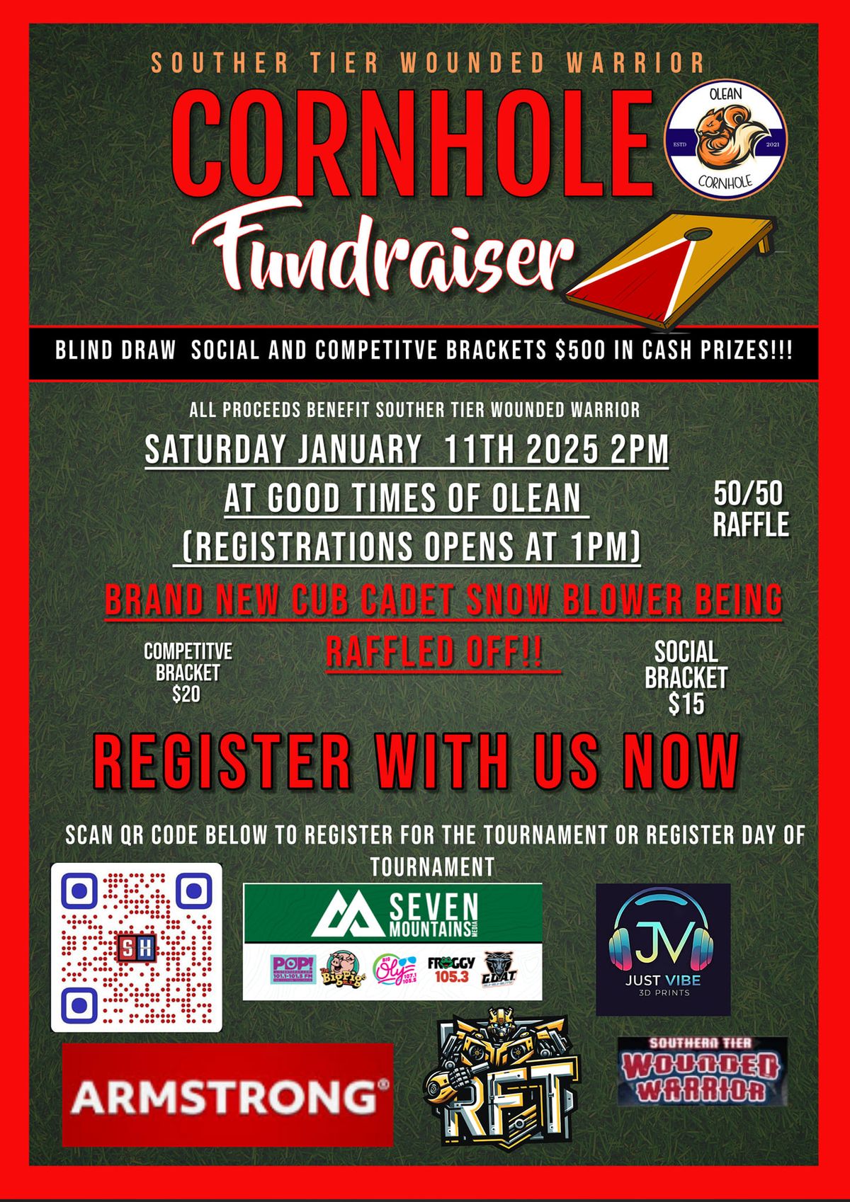 Cornhole Fundraiser for the Souther Tier Wounded Warrior Project!