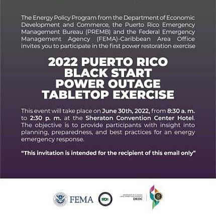 2022 Puerto Rico Black Start Power Outage Tabletop Exercise