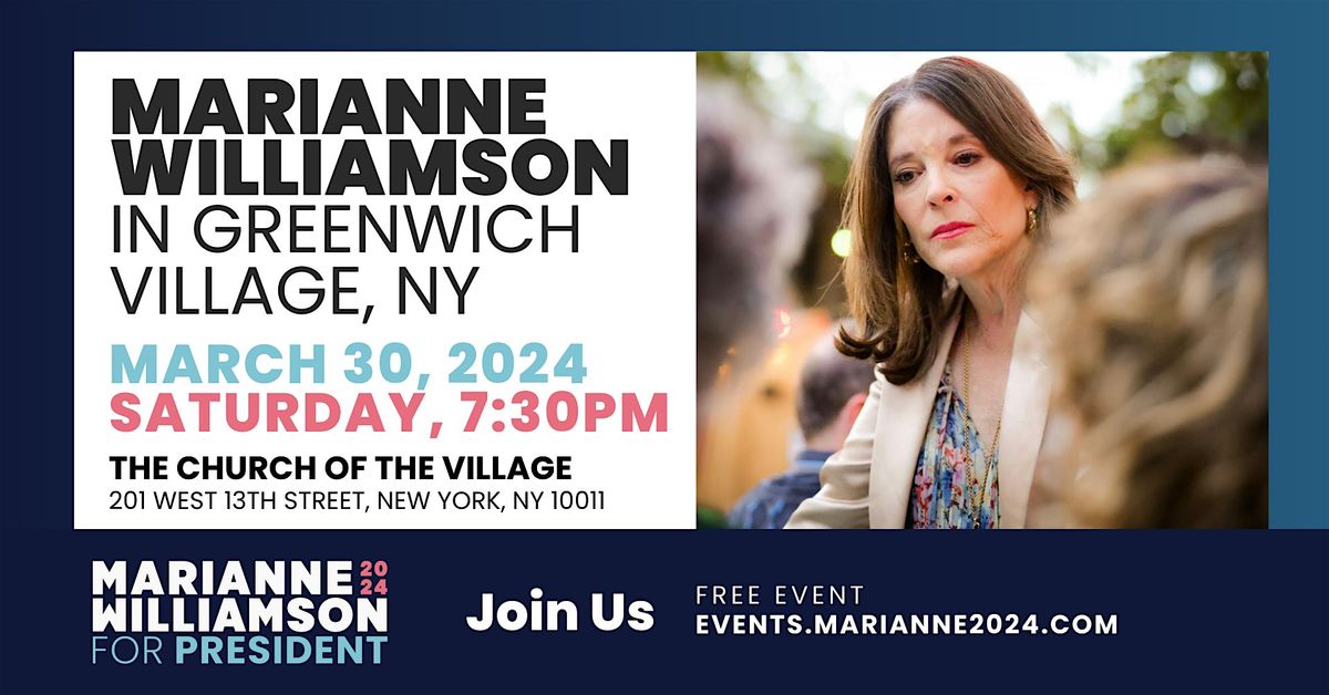 Marianne Williamson in Greenwich Village, New York!