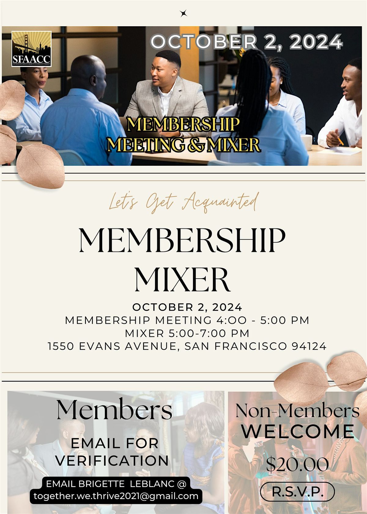 SFAACC MEMBERSHIP MEETING and MIXER