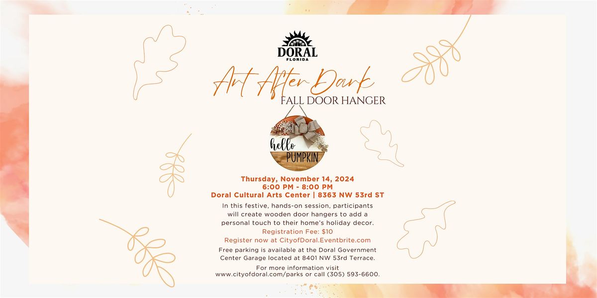 Art After Dark - Fall Door Hanger