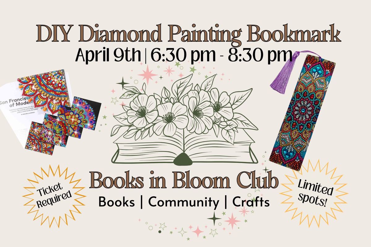 DIY Diamond Painting Book Mark - Books in Bloom Club 