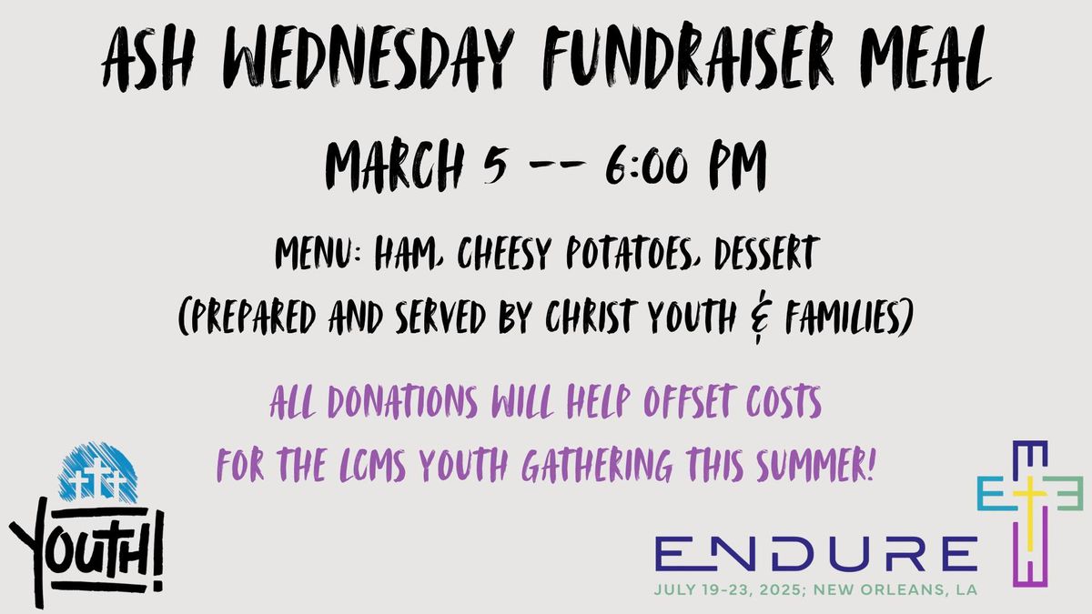 Ash Wednesday Fundraiser Meal at Christ