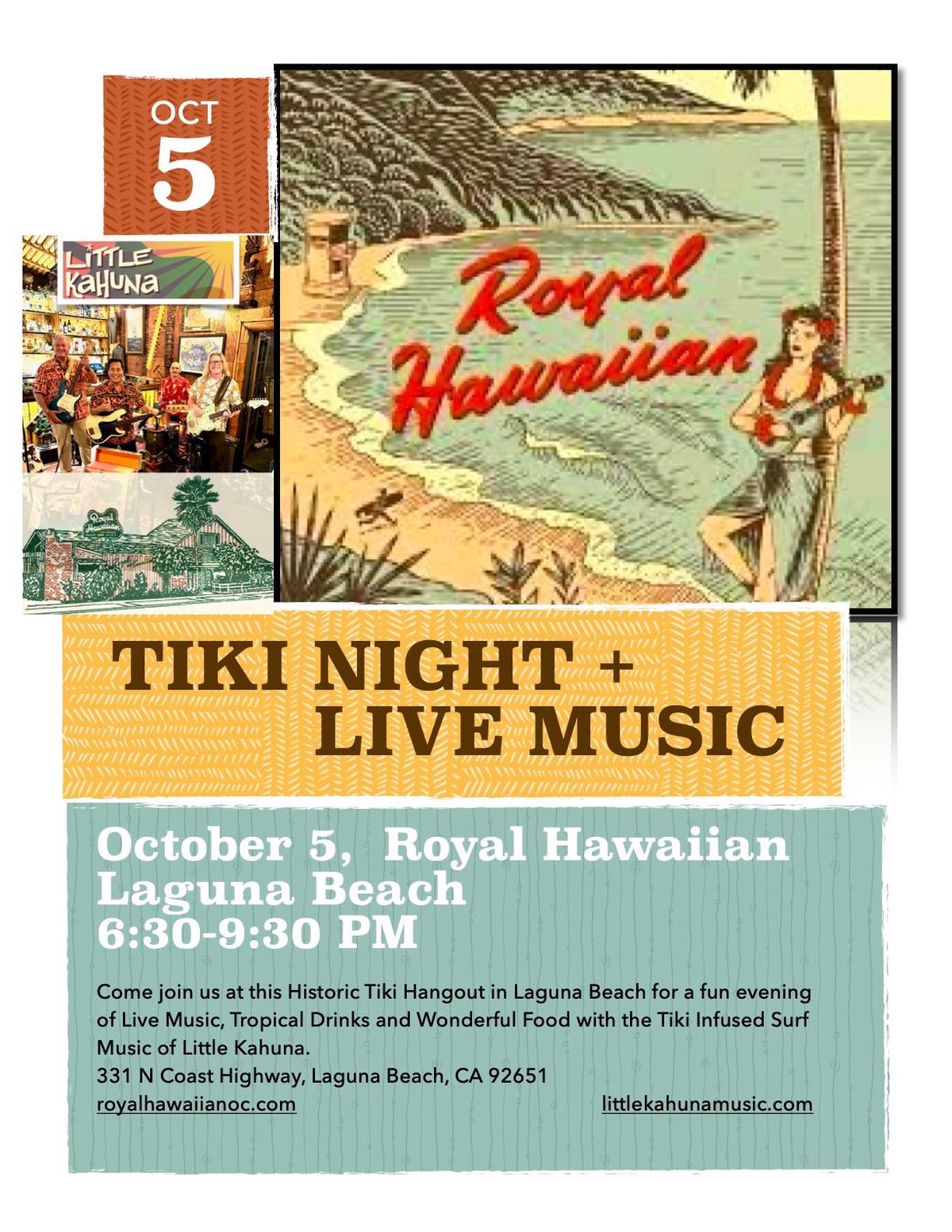 Little Kahuna at Royal Hawaiian on 10\/5\/24, 6:30-9:30 PM