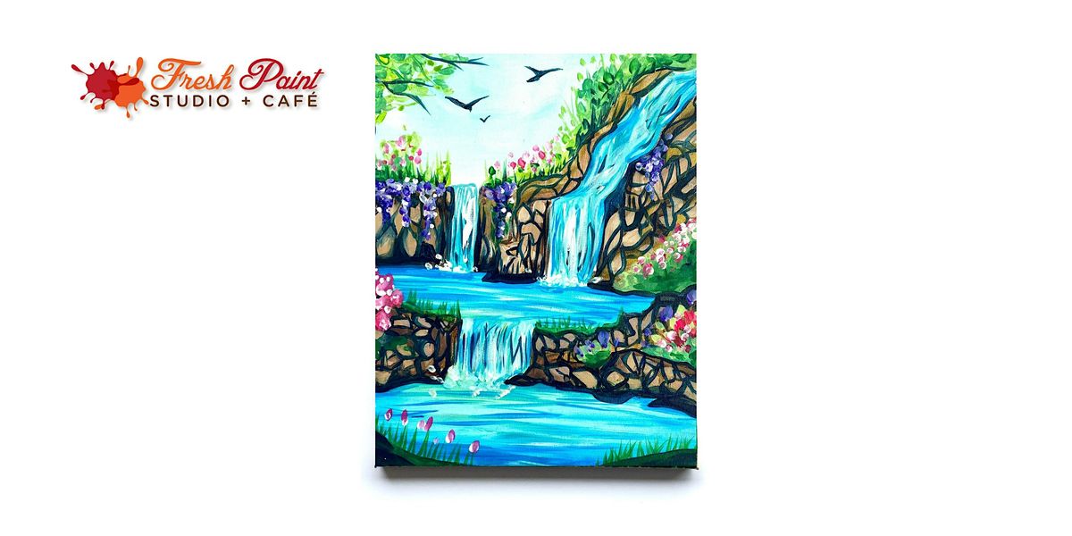 In-Studio Paint Night \u2013 Enchanted Waterfall Acrylic Painting