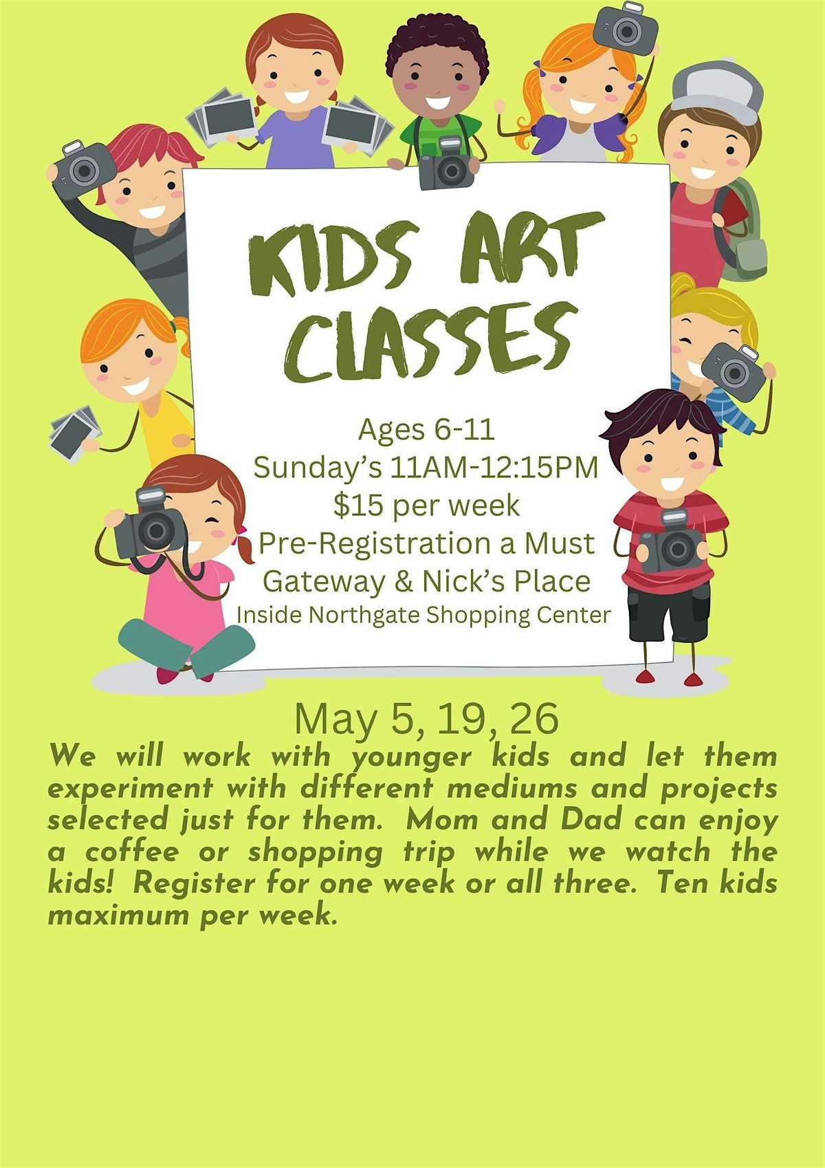 Children's Art Classes June 30
