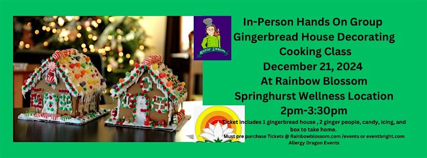 In-Person Ginger Bread House Decorating Class Vegan, Gluten & Allergy- Free