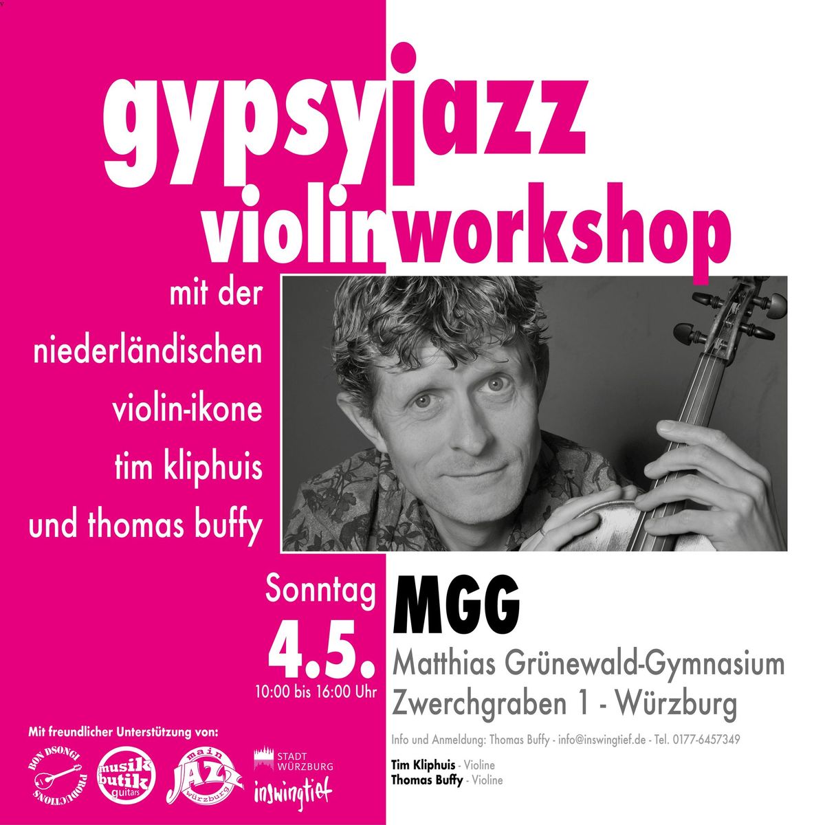 Gypsy Jazz Streicher Workshop  & Masterclass  Jazzviolin mit Tim Kliphuis