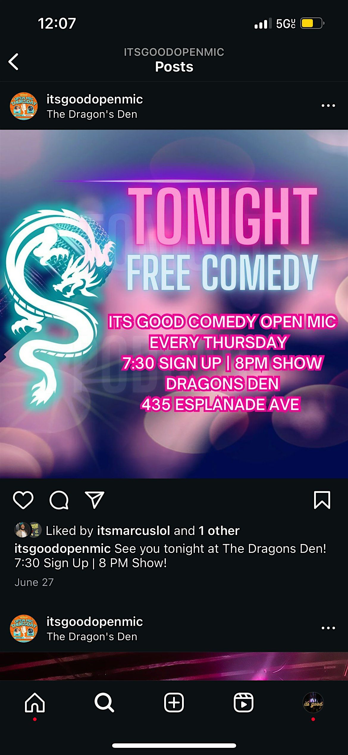 It\u2019s Good Comedy Open Mic