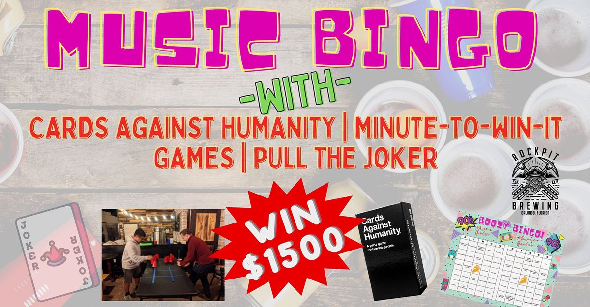 Music Bingo with CAH, Minute-To-Win-It Games and Pull The Joker