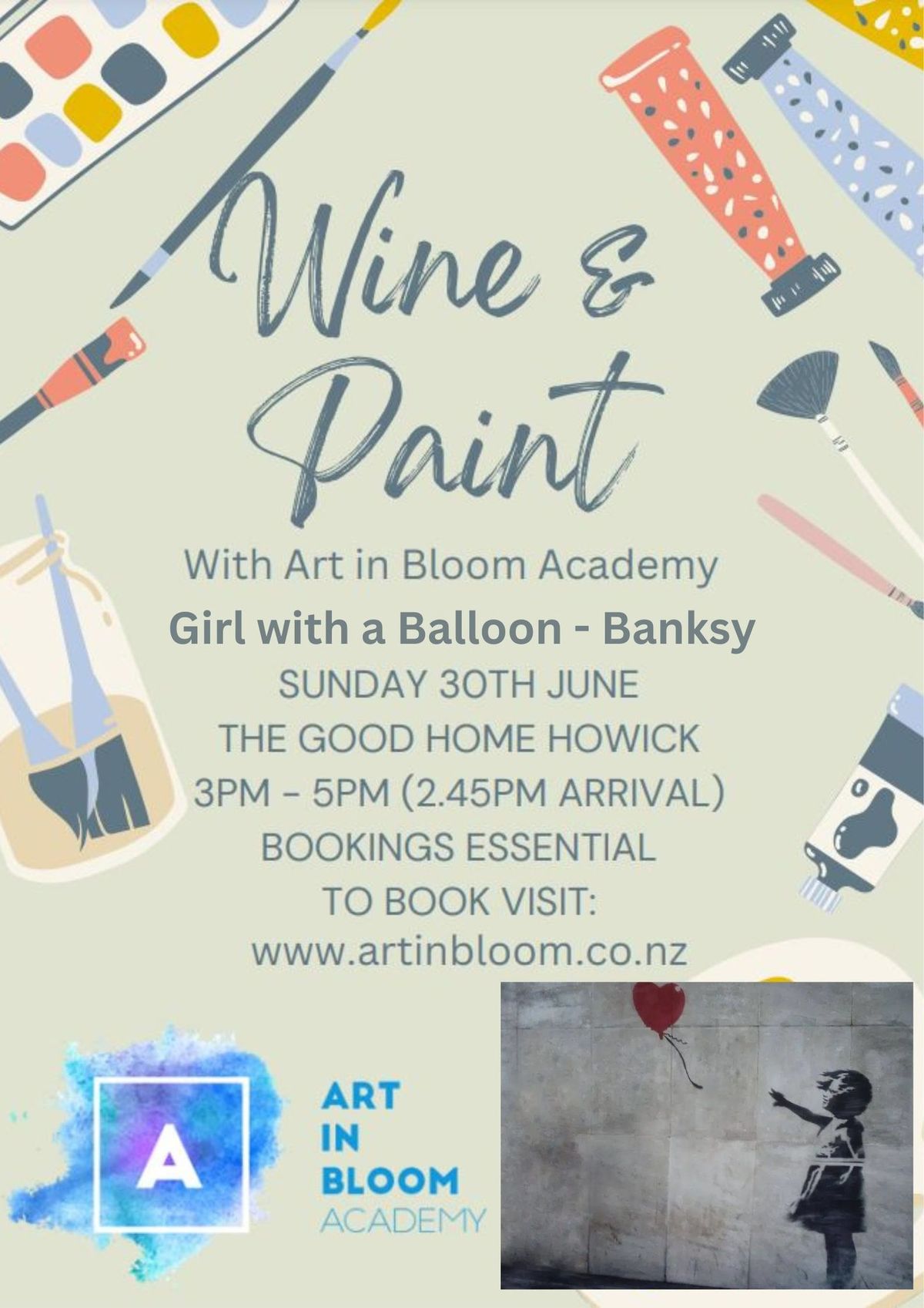 Wine & Paint Banksy Sunday Afternoon