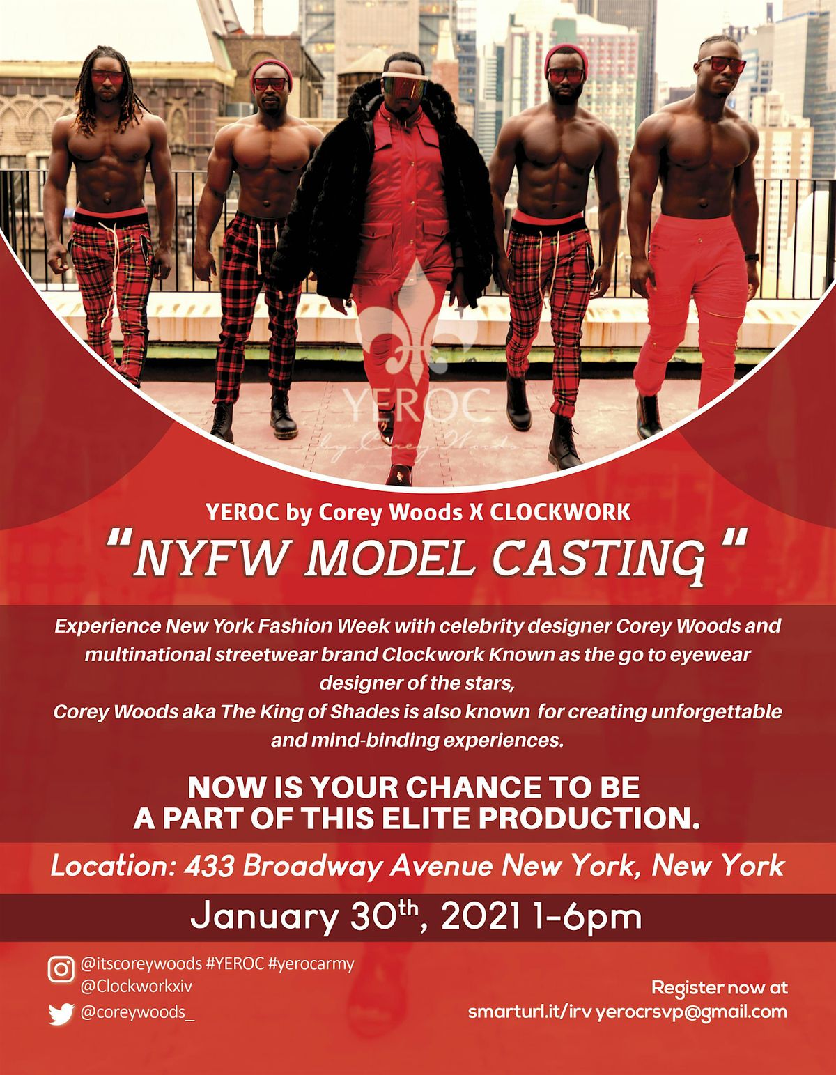 New York Fashion Week Model Casting for Celebrity Designer Corey Woods