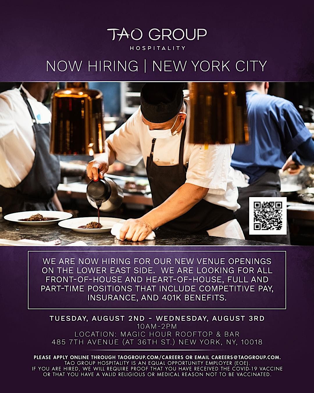 Culinary Hiring Event - New Venue Openings - Lower East Side