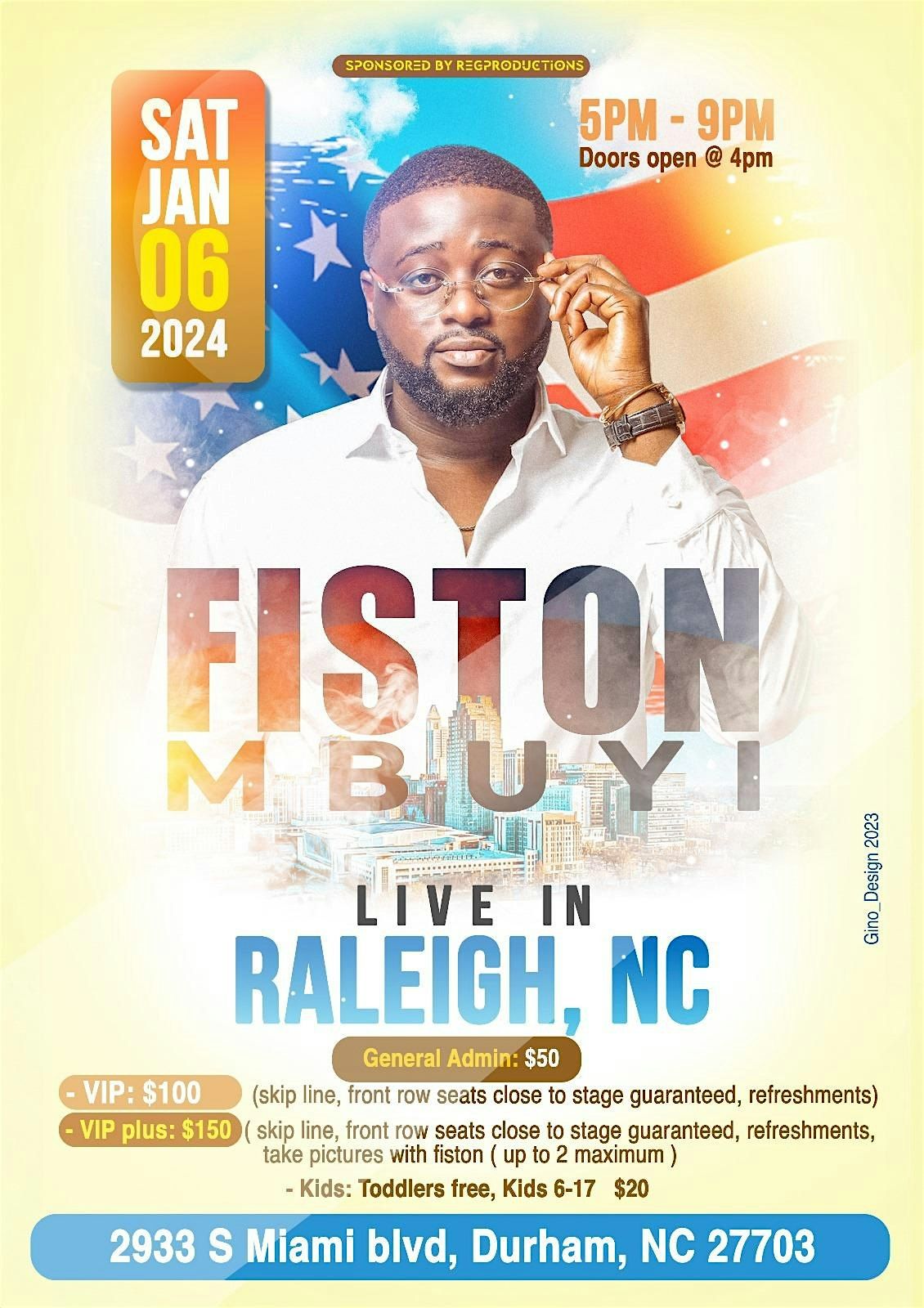 Reg production presents: Fiston Mbuyi first USA concert