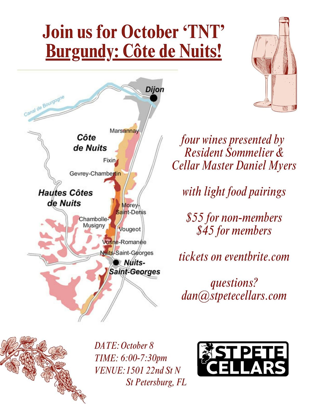 BURGUNDY TASTING - Oct '24 TNT at St Pete Cellars - Burgundy: C\u00f4te de Nuits