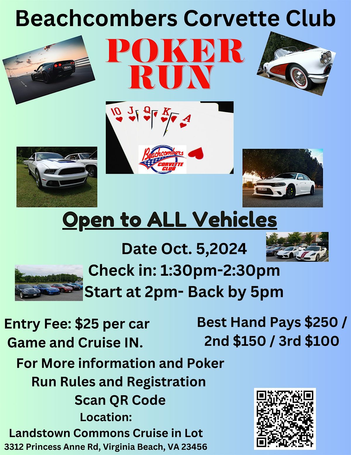 Beachcombers Corvette Club "Poker Run"