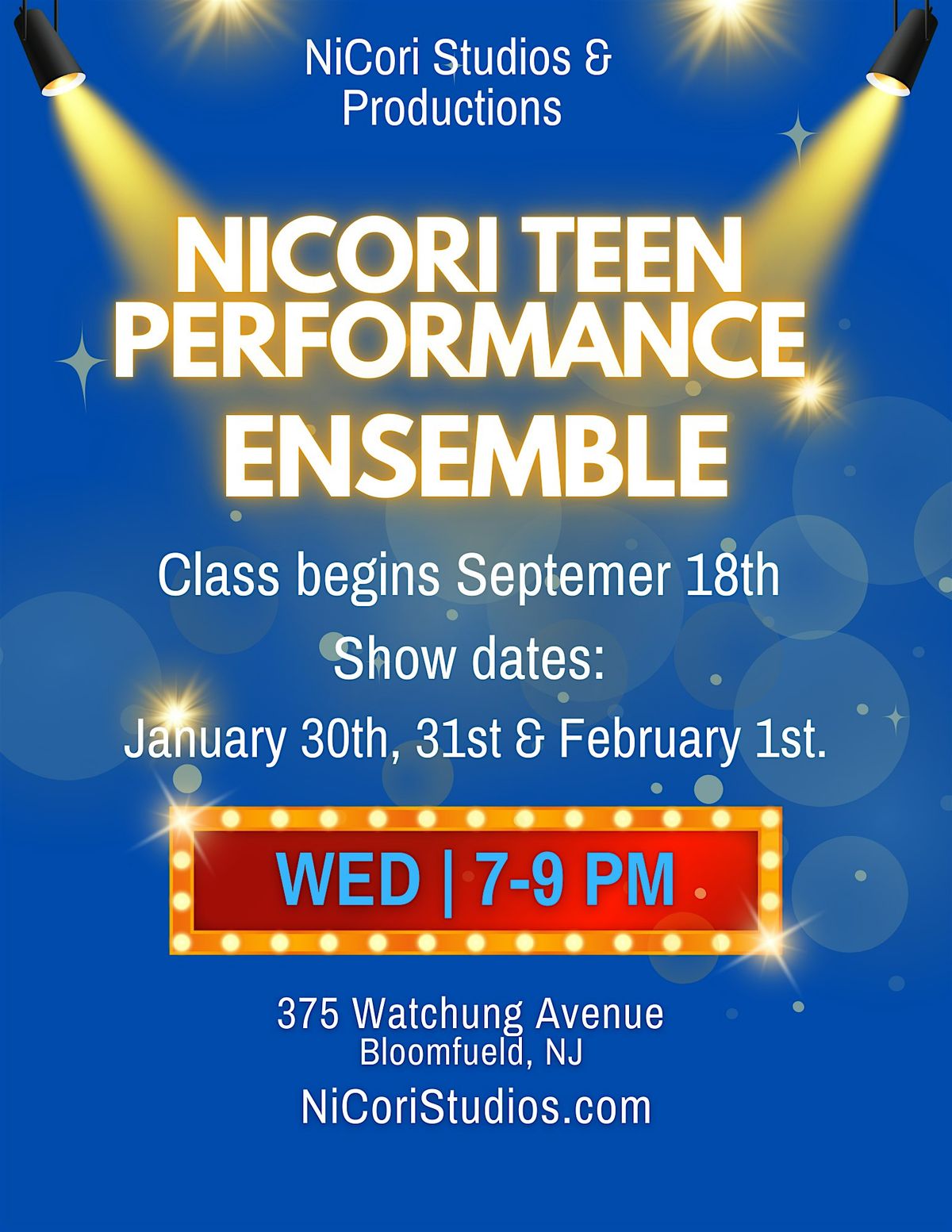 NiCori Teen Performance Ensemble Fall Class\/Show: Registration