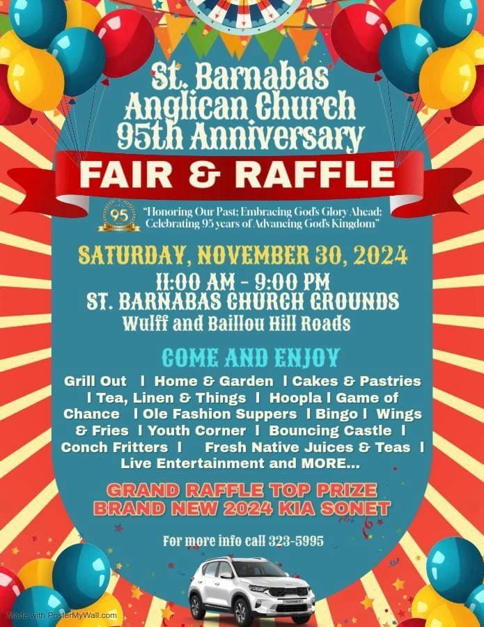 St. Barnabas Anglican Church 95th Anniversary Fair and Raffle