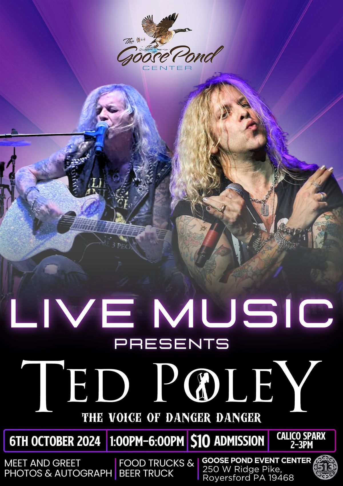 Live Music by Ted Poley @ Goose pond event Center