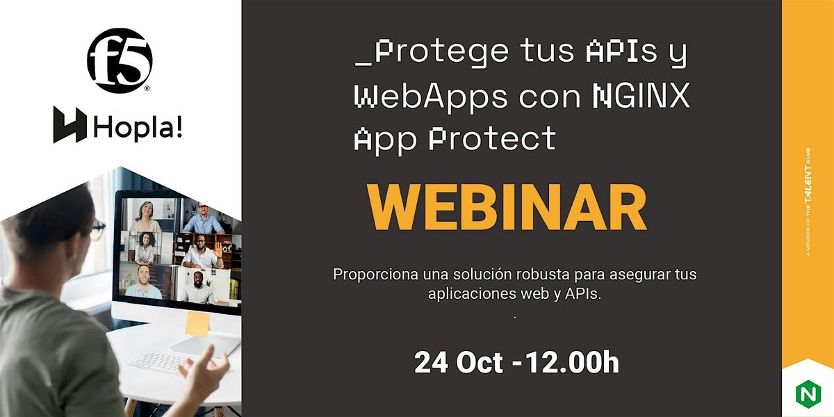 Webinar online: Protege tus APIs y WebApps con NGINX App Protect (NAP)