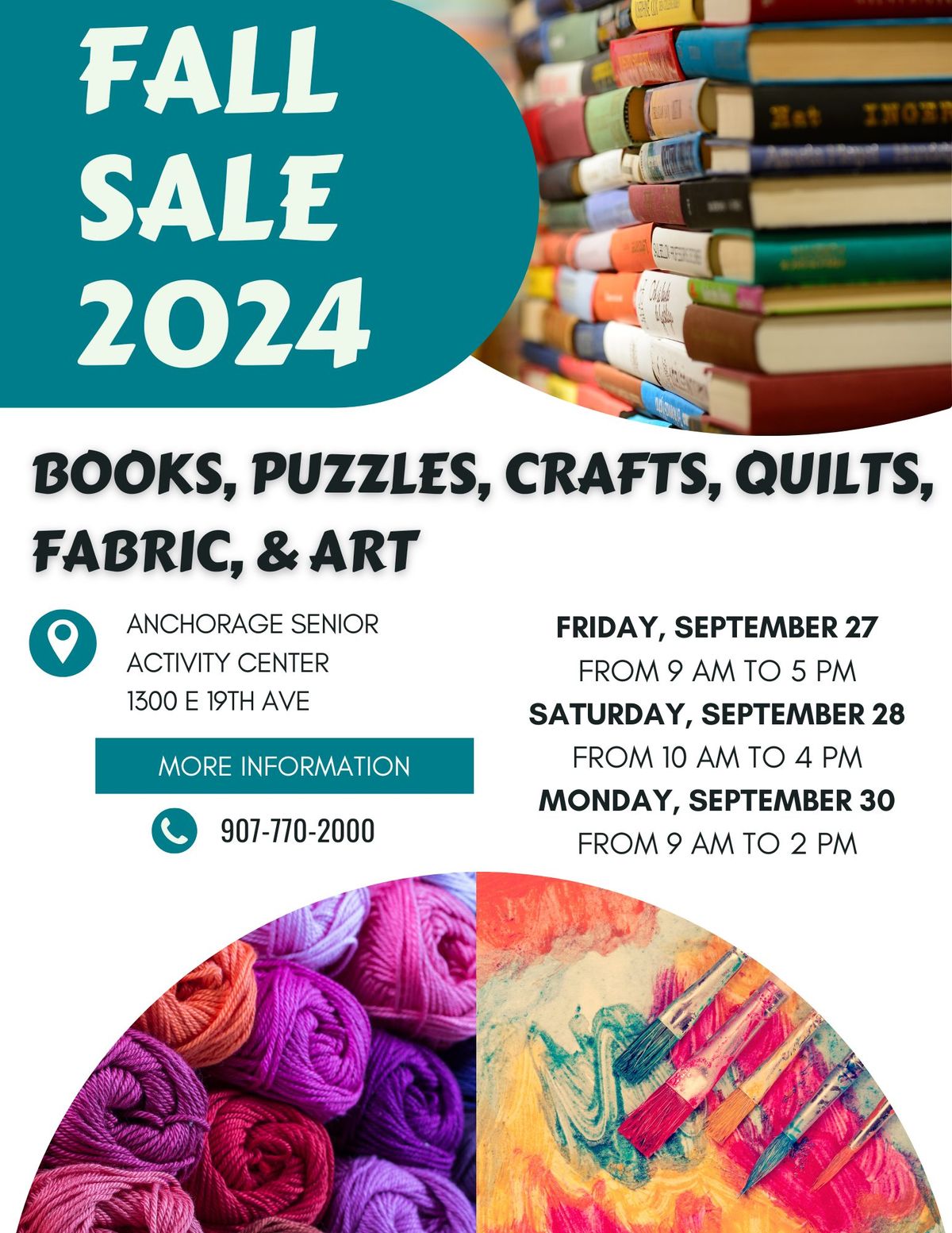 Fall Book, Puzzles, Crafts, Quilts, Fabric and Art Sale