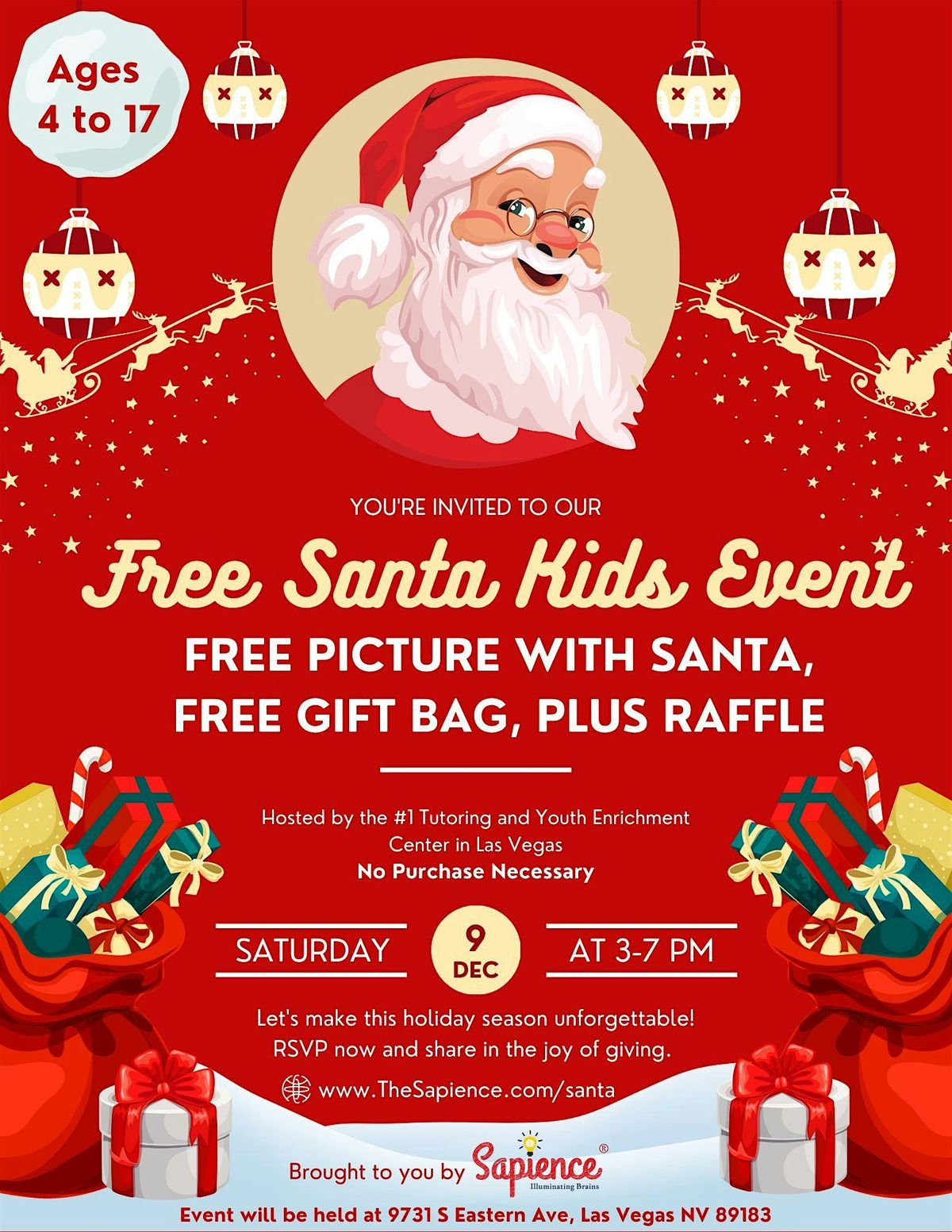 Free Pics & Gifts with Santa For Kids! Plus free raffle!