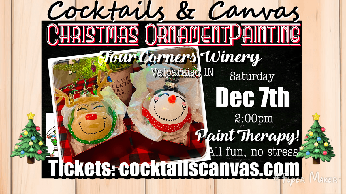 Christmas Glass Ornament Cocktails and Canvas Painting Event