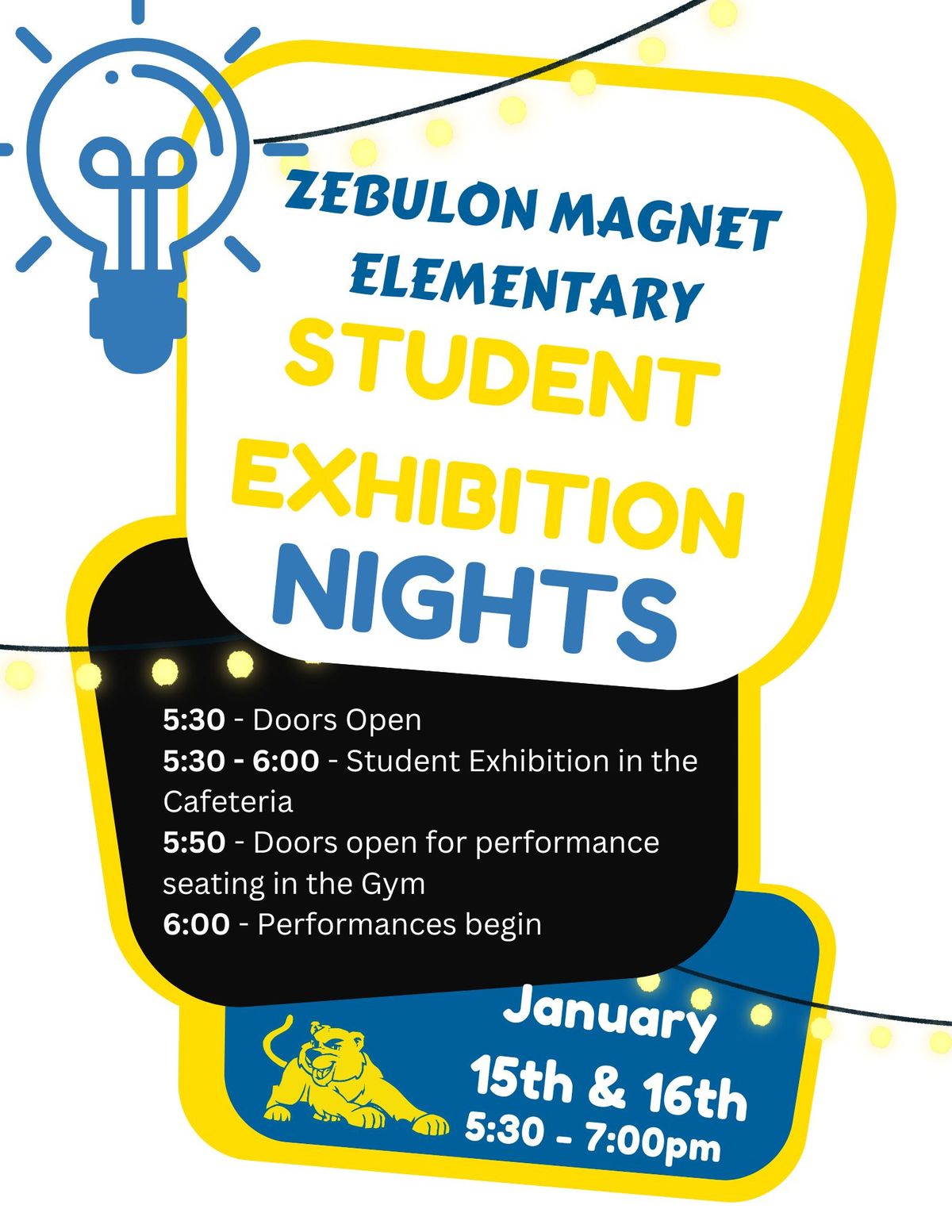 January Student Exhibition\/Showcase Nights!