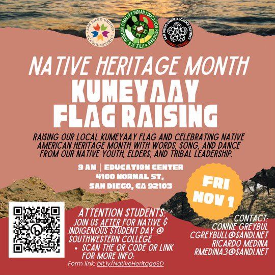 Native Heritage Month- Kumeyaay Flag Raising 2024