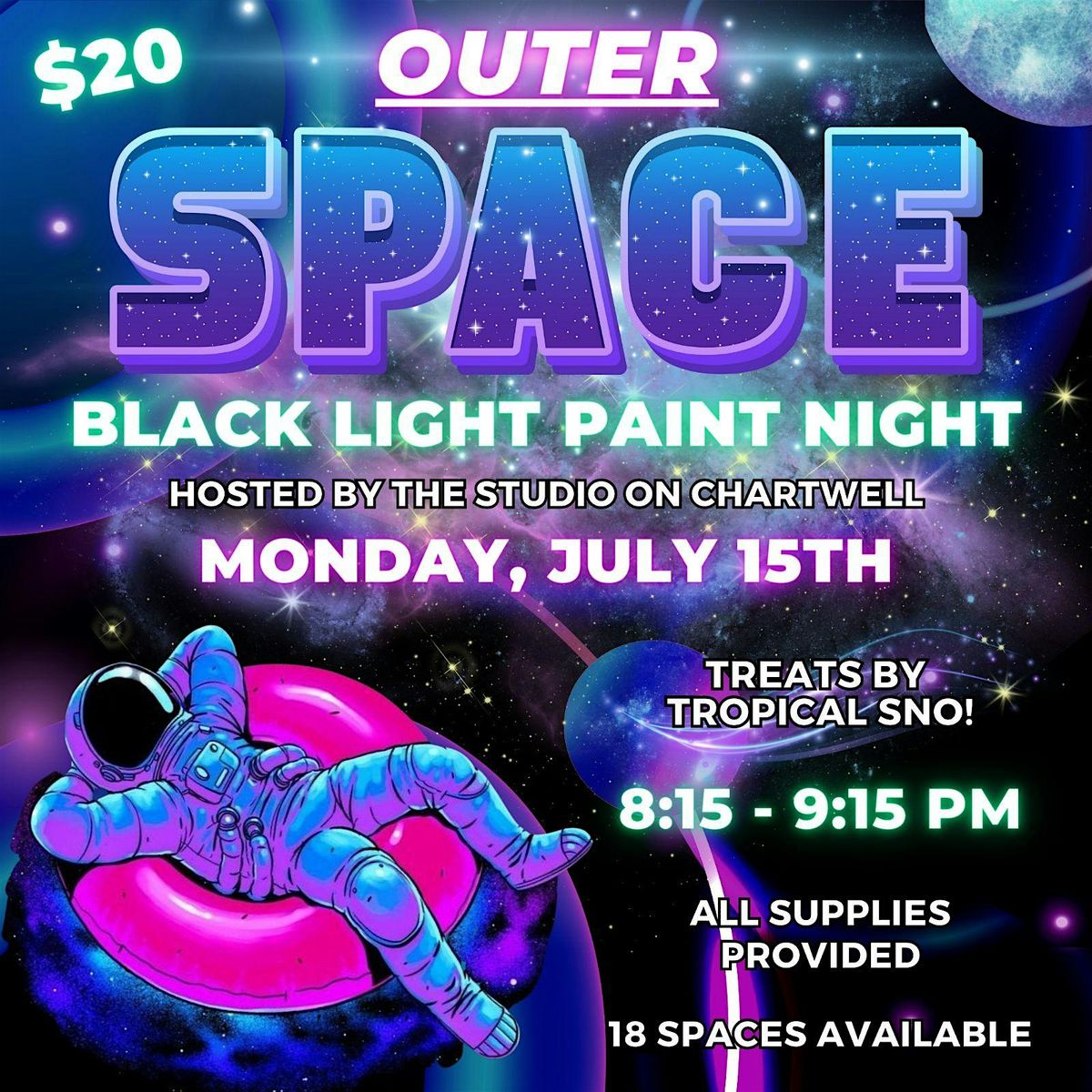 Black Light Kids Paint Party: Outer Space